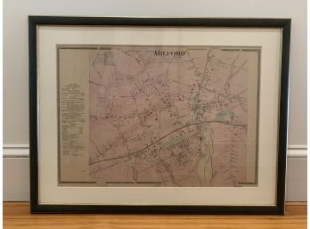 Hand Colored Map Of Milford, Connecticut  (Circa, 1885)