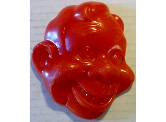 Vintage 4 X 3.5 Inch Howdy Doody Face Red Plastic Applique