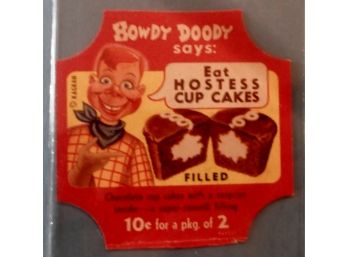 2.75 Inch Vintage Howdy Doody Label For Hostess Cupcakes