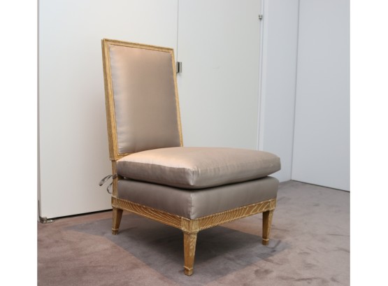 Gorgeous Swedish Silk On Oak Slipper Chair By Mattaliano