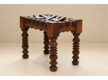Antique South African Wood & Leather Stool