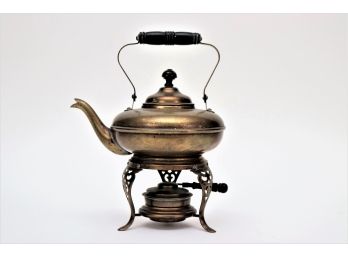 Antique Brass Tea Kettle With Burner