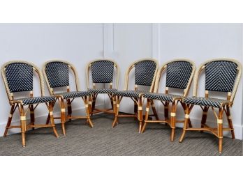 Maison J. Gatti French Wood And Rattan Bistro Chairs Set Of 6