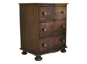 Antique 3 Drawer Night Stand With Brass Hardware