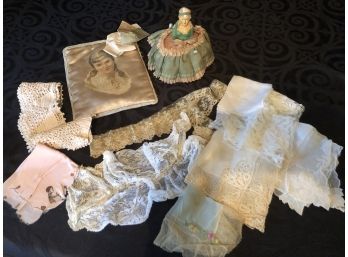 Antique Pin Cushion, Lace & More