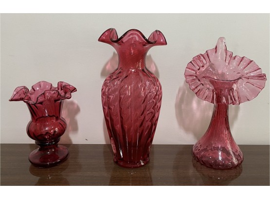 Three Fenton Vases