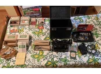 Singer Sewing Machine And Accessories Box