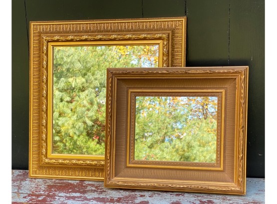 Two Beautiful Mirrors In Ornately Carved, Gilt Wood Frames
