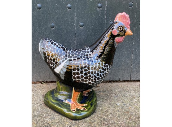 Endearing Glazed Ceramic Hen