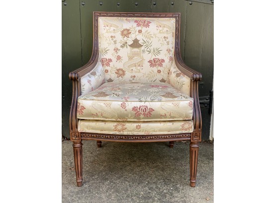 Ethan Allen Chinoiserie Upholstered Armchair
