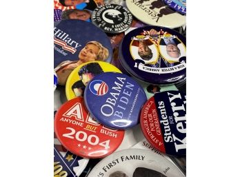 Pin-Back Political Buttons, Mostly 20th Century