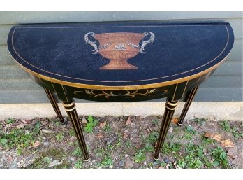 Painted Demilune Table Retailed By Ethan Allen