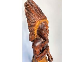 Hand-Carved Native American Figure