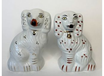 A Lovely Pair Of Reproduction Staffordshire Spaniel Dogs