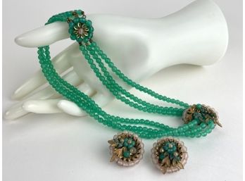 Vintage Costume Necklace And Earring Set