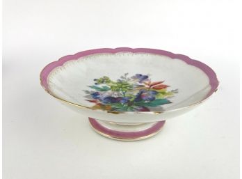Vintage Floral Pedestal Bowl