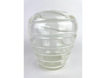 Vintage Hand Blown White Swirled Vase