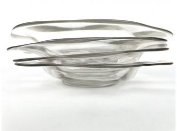 Set Of Four Clear Glass Dishes