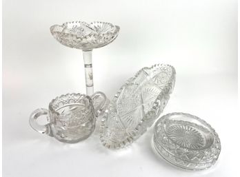 Collection Of Vintage Cut Glass Pieces (one Of Three Collections)