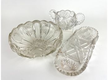 Collection Of Vintage Cut Glass Pieces (one Of Three Collections)