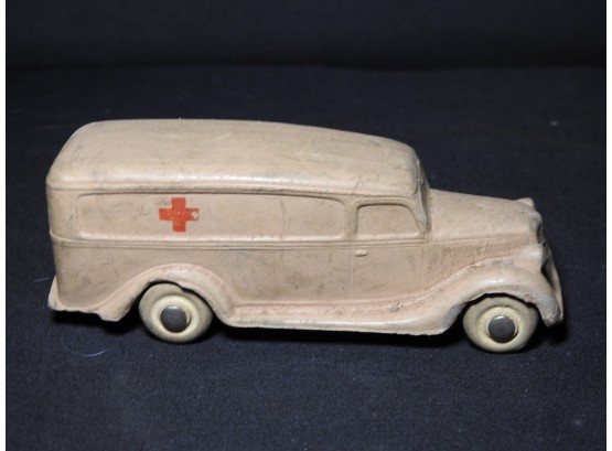 Old 4 Inch  Early Sun Rubber Ambulance Toy Car