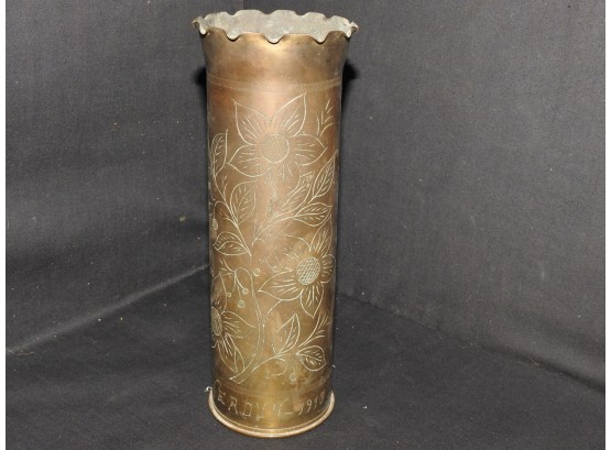 10 Inch WW1 Military Trench Art Vase
