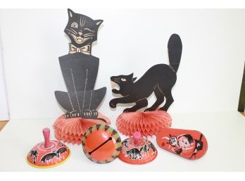 Nice Vintage Halloween Lot With Cat Devil Witch Etc