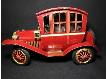 Vintage 9 Inch Tin Litho Battery Operated Toy Car