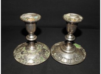 Sterling Silver Ornate Candlestick Holders