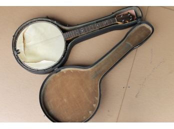 Estate Found Banjo Musical Instrument In Case