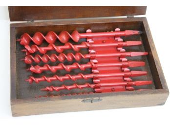 Garage Find Of Large Drill Bits In Wood Tool Box