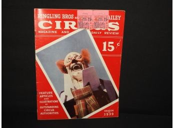 1939 Ringling Bros & Barnum Bailey Circus Program With Ticket Stubbs