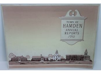 1952 Original Art Painting Hamden CT Town