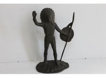 Very Interesting Cast Bronze Or Brass Indian Chief Figure