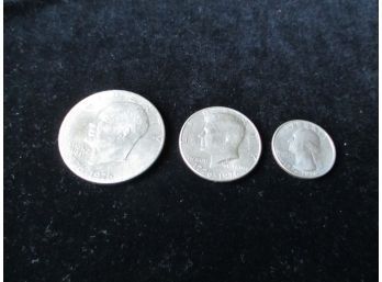 1976 U.S. Bicentennial Trio Coins, Dollar, Half, Quarter
