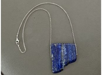 Sterling Necklace With Lapis Lazuli Specimen