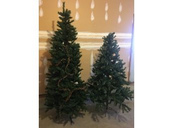 Two Artificial Christmas Trees