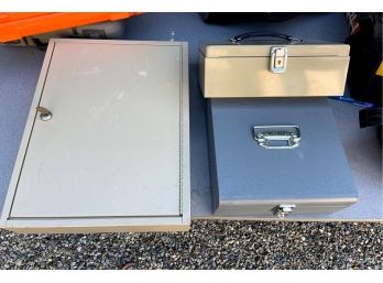 Trio Of Metal Storage/lock Boxes