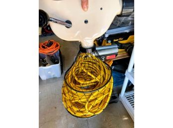 Heavy Duty Extension Cord (length Unknown) And Coil System, Plus Additional Cords