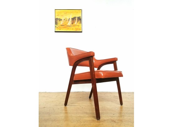Dated 1963 Mid Century Oiled Walnut Arm Chair