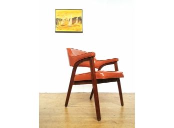 Dated 1963 Mid Century Oiled Walnut Arm Chair