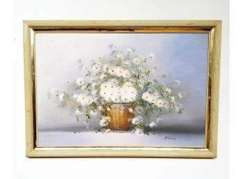 Vintage Large Original Oil On Canvas By Angelina