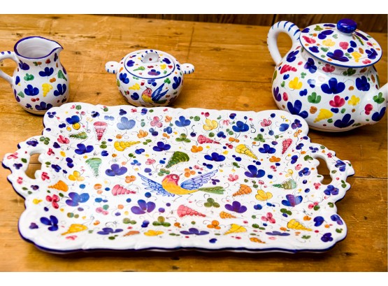 Colorful Pottery Tea Tray Set