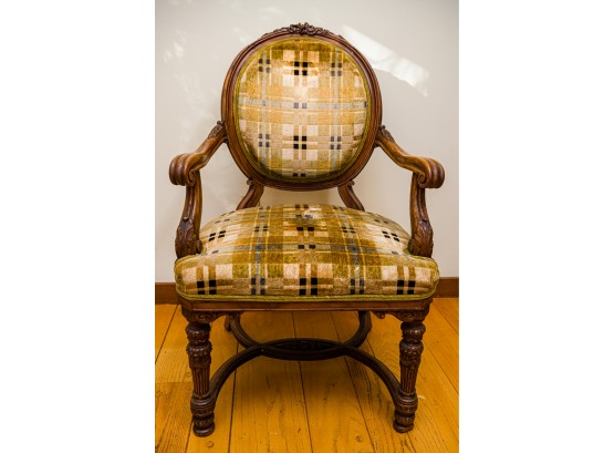 Vintage Arm Chair Upholsterd In Velvet