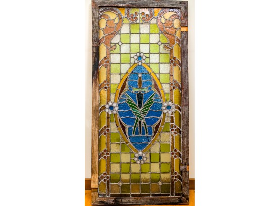 Very Vintage Stain Glass Window Panel