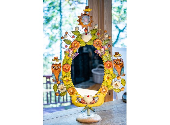 Whimsical Standing Owl Mirror