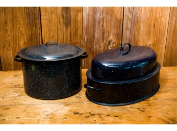 Black Enamelware Pot & Roaster