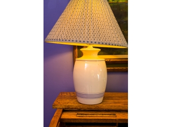 White  & Blue Ceramic Jar Shaped Table Lamp