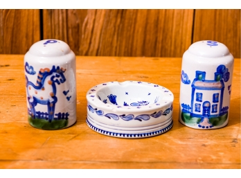 Blue And White Ashtray And More