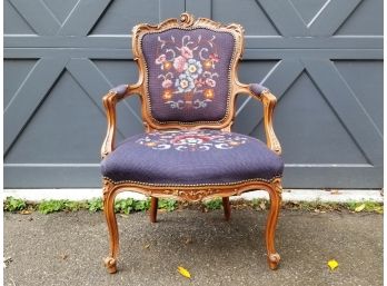 A Needlepoint Upholstered Fauteuil